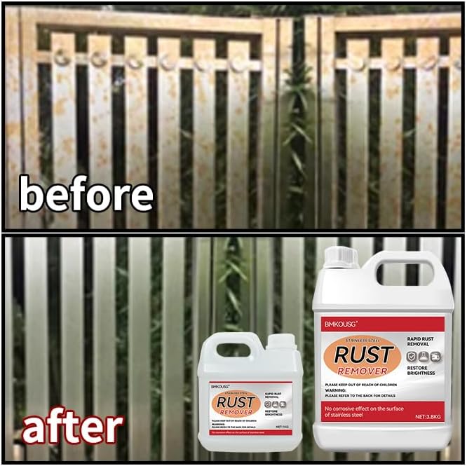 Stainless Steel Rust Stain Remover &amp Cleaner 2.2LB - Quickly Cleans Stainless Steel Appliances Furniture Commercial Equipment Grills Sinks and Tools | Powerful &amp Safe Metal Rust Remover