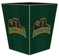 Marye-Kelley WB3109-Baylor with Bear on Green Crock Wastepaper Basket