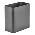 mDesign Small Metal 2.4 Gallon/9 Liter Trash Can Wastebasket Garbage Bin for Bathroom Slim Rubbish Waste Bin Trashcans - Mirri Collection - Graphite Gray