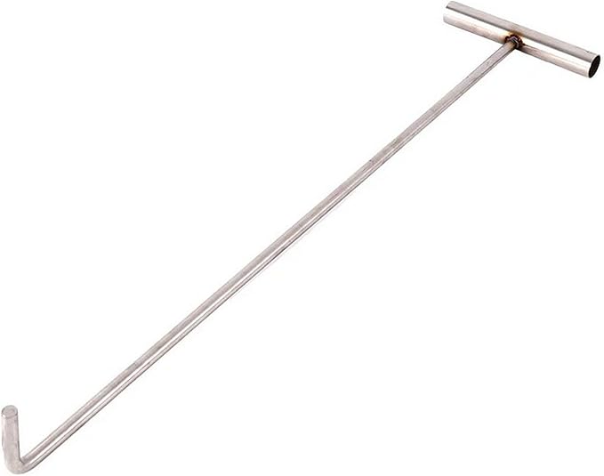 Heavy Duty Stainless Steel Drain Cover Lifter with T Handle for Grate and Utility Access Covers (15 * 60CM)