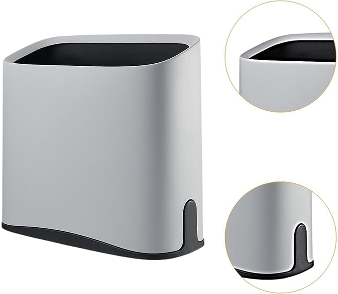 Trash Can Floor Dustbin Versatile Study Modern Waste Bin Waste Basket Garbage Bin for Home Bathroom Under Desk Shop Office Gray
