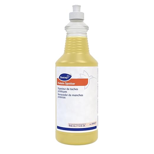 Diversey 5002611 Protein Spotter Removes Organic Soils on Carpet Including Bodily Fluids &amp Tough Stains Ready-to-Use Liquid 32-Ounce