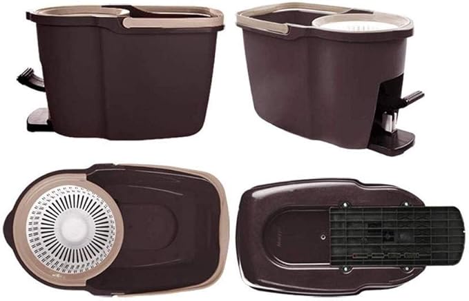 MopHome Free-Hand Washing Mop Hand Pressure Device Spring Shock Absorption Design Spin Send 2 Microfiber Heads Pedal