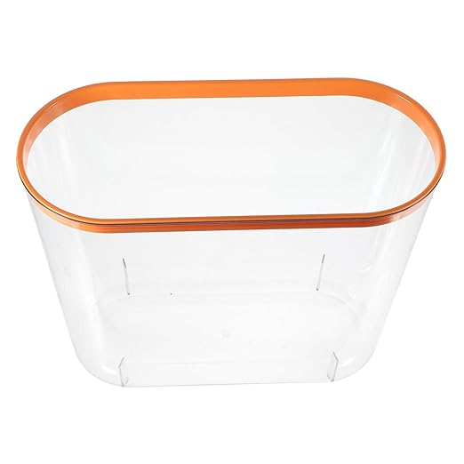 Transparent Plastic Wastebasket No Lid Compact Rubbish Bin for Kitchen Bedroom Bathroom Storage Container for Household Waste and Recycling and Space-Saving Design Red