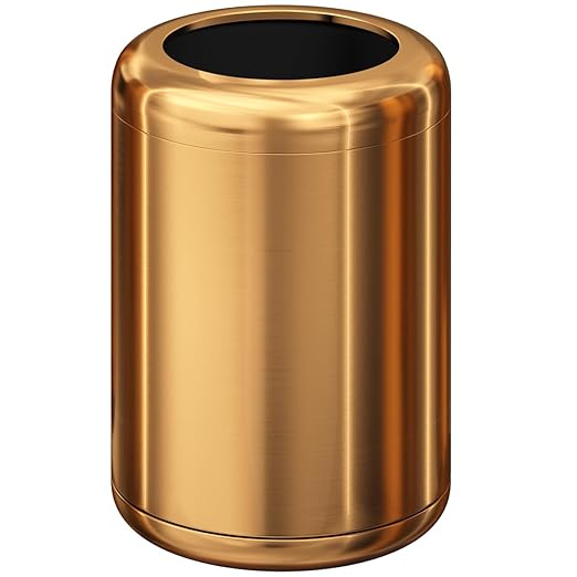 10L/2.6GAL Brushed Stainless Steel Trash canOpen Top Wastebasket BinGarbage Can for BathroomLiving RoomOfficeKitchenBedroomHotel (Rose Gold)