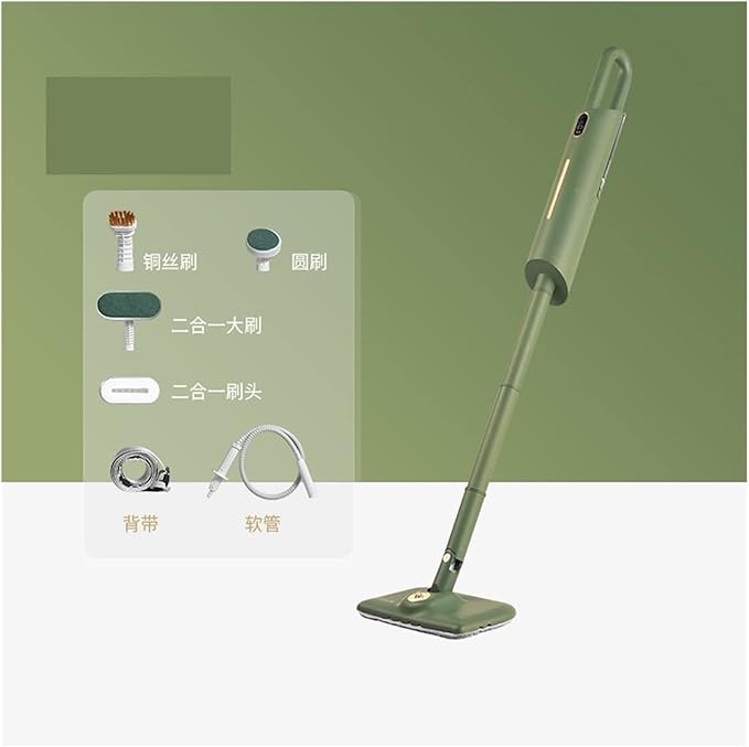 Steam mop Hand-held Mopping Electric mop Dormitory Household Smart high-Temperature steam mop (Color : Pear and White high Size : X Small) (Bai Cui Green High X Small)