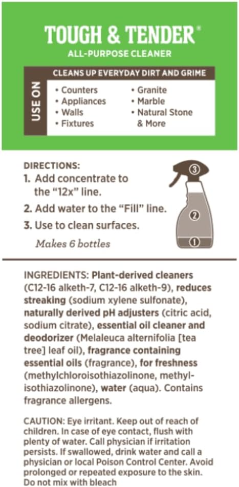 Melaleuca Tough &amp Tender 12x All-Purpose Cleaner – 8 fl. oz. | Super-Concentrated Plant-Based Formula with Spray Bottle Included