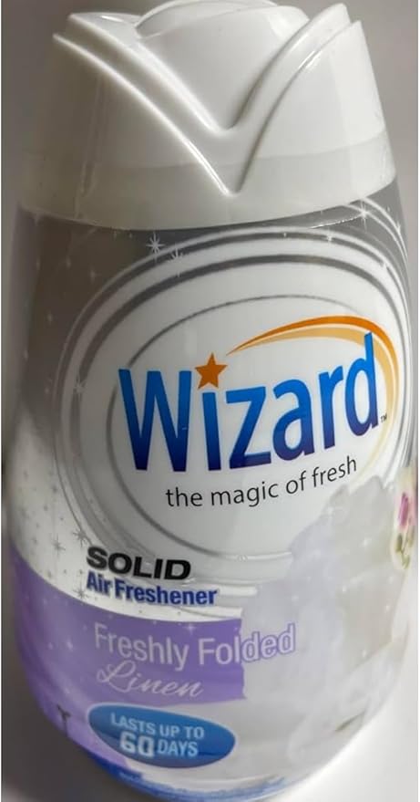 Wizard The Magic of Fresh gel Air Freshener solid air freshener 7.8 oz freshly folded linen (Pack of 12)