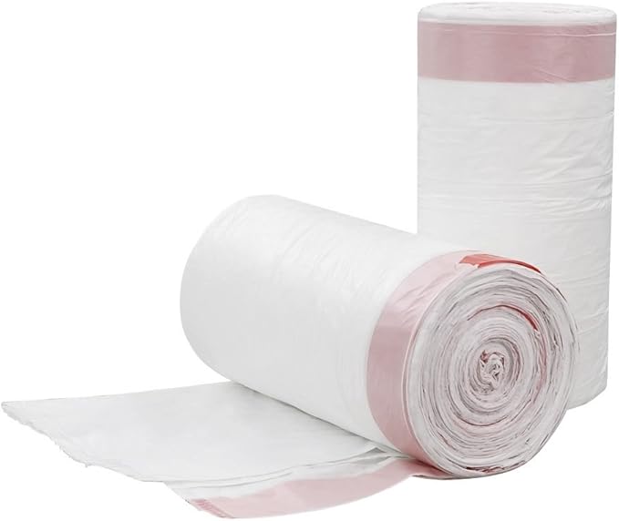 30 Gallon Drawstring Trash bags White 65 Counts