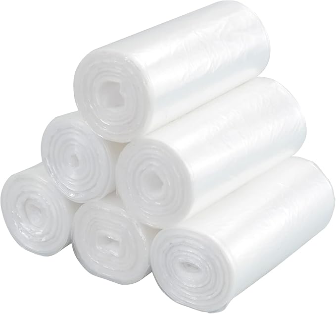 Xyskin 13 Gallon Clear Garbage Bags Tall Kitchen Can Liners 6 Rolls Office Trash Bags 150 Counts