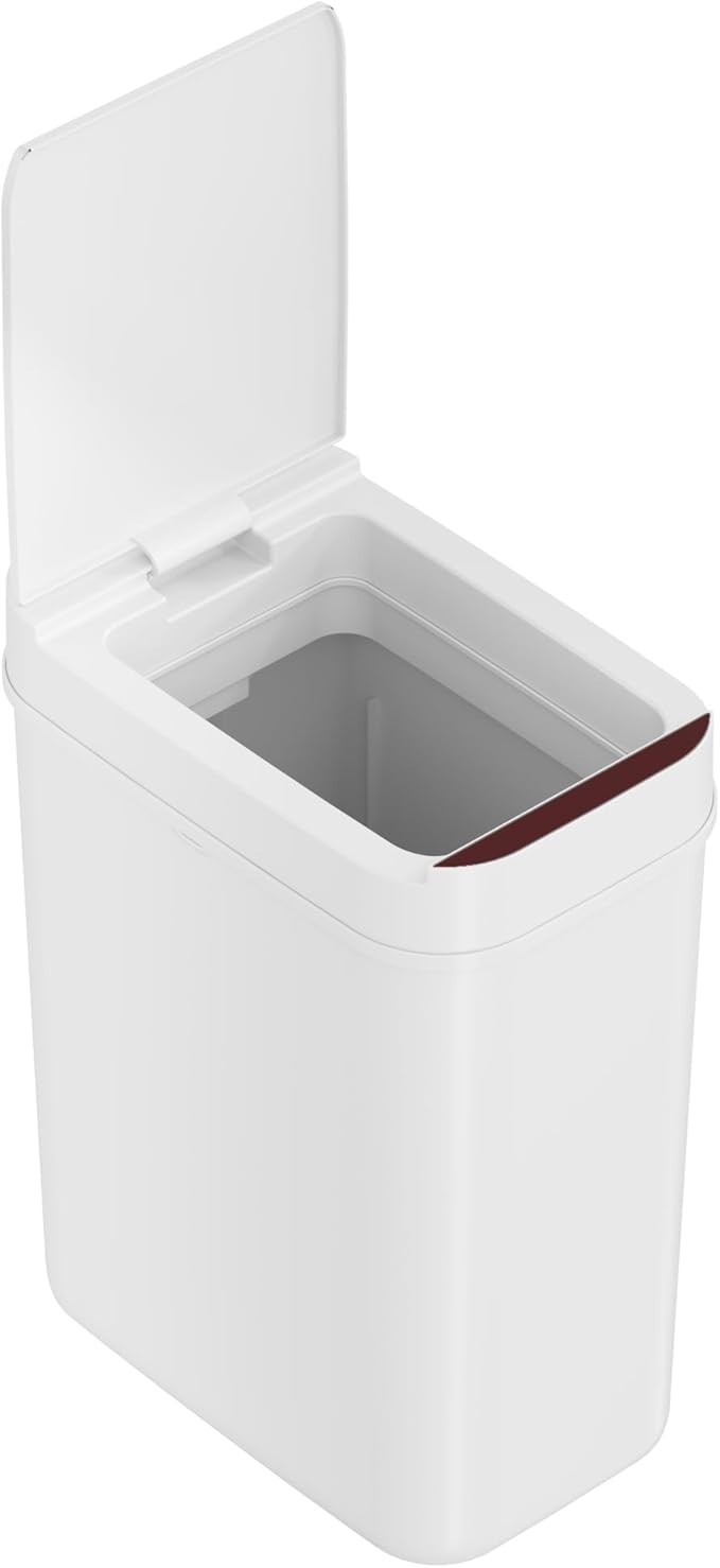 iTouchless 3 Gallon Bathroom Sensor Trash Can 10 Liter Slim Touchless Automatic Small Garbage Bin with Lid Narrow Smart Motion Control Commercial Waste Basket for Bedroom Office White