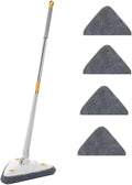 Extended Triangle Mop 360 Twist Squeeze Wringing XType Window Glass Toilet Bathrrom Floor Household Cleaning Ceiling Dusting(Yellow)