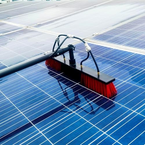 Glass Cleaning Brush Home Water Fed Telescopic Pole Kit Solar Panel Brush Rotating for Photovoltaic PanelExtendable Window Cleaning Telescopic Pole with Water Fed Brush 9M Rea for Cleaner C
