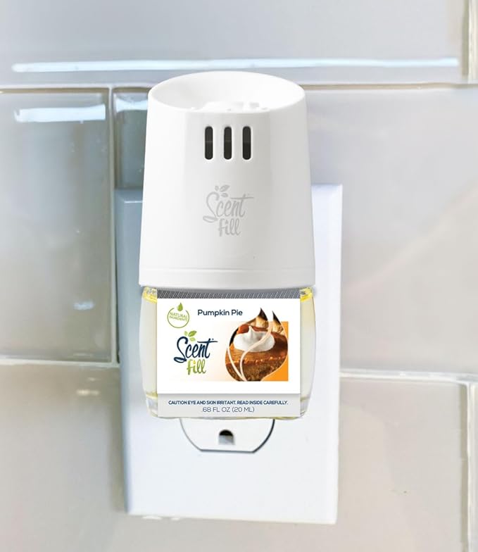 Scent Fill Pumpkin Pie Plug in Air Freshener 4 Scented Oil Refills