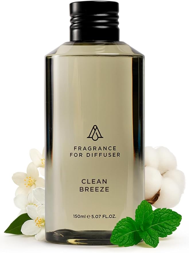 AromaPlan Scents Clean Smelling Essential Oils Clean Breeze Inspired by D. (5 Fl Oz /148ml)-Fresh Scent Essential Oil for Diffuser USA Fragrance Bigger Bottle Bolder Aroma &amp Longer Lasting