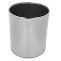 VALICLUD Round Stainless Steel Trash Can Versatile Wastebasket for Bathroom Kitchen and Office Garbage Container with Opening for Convenient Use