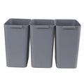 4.5 Gallon Small Plastic Waste Basket Office Garbage Cans 3 Packs Gray