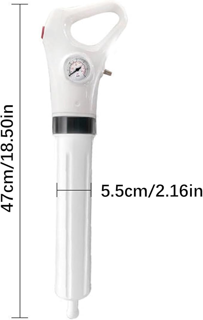 Declogger Toilet Drain Cleaner High Pressure Air Plunger with 3 Nozzles for Sink Bathtubs Pipe Clogs