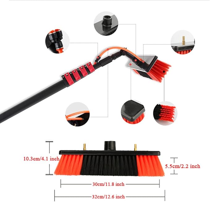 Window Cleaning Equipment Solar Panel Cleaning kit Window Cleaning kit extendable Window Cleaning Pole Water Fed Pole Kit Car Window Glass Cleaning Brush Lightweight O