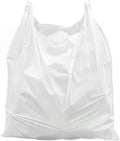 300 Pack 29 x 16 x 6 Inch Extra Large White Plastic Shopping Bags(0.5 Mil Thick) Reusable Heavy Duty Large T-Shirt Grocery Bags Bulk with Handles for Restaurant Retail Business