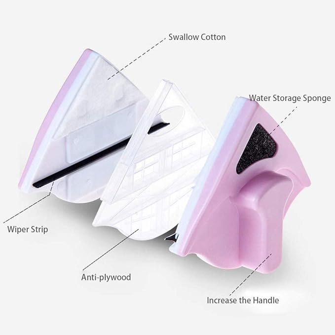 High-rise Glass Cleaner Artifact Household Double-layer Window Scraper Wash