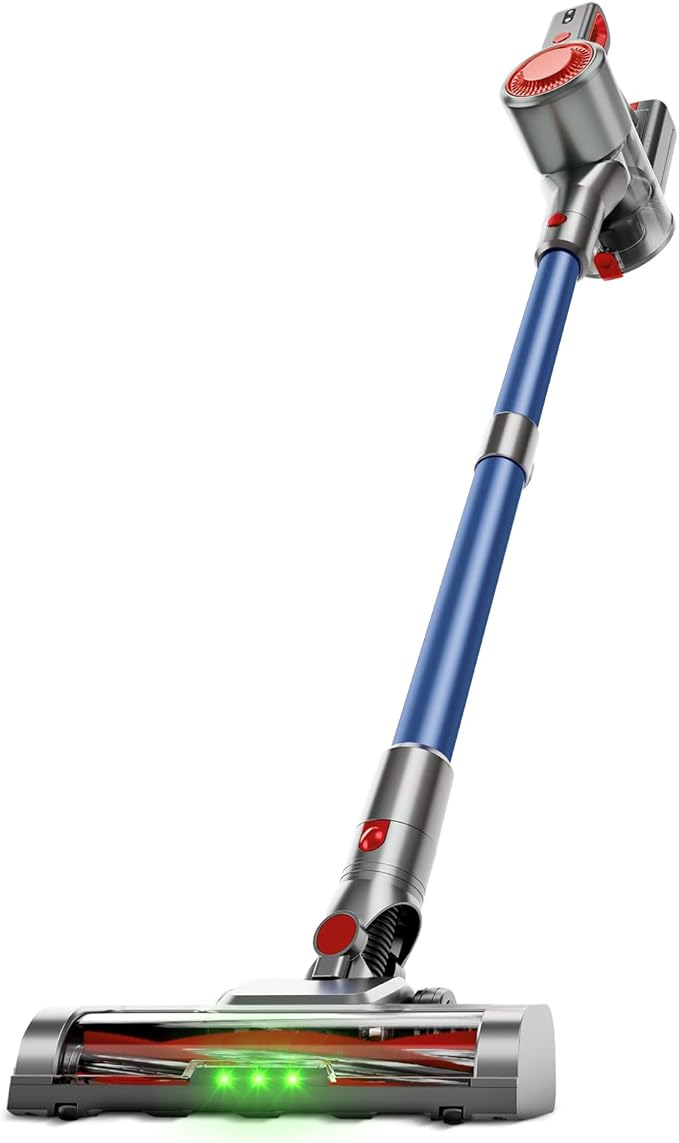 KIKETECH Cordless Vacuum Cleaner Stick Vacuum Cleaners for Home Handheld Vacuum Cleaners for Home for Pet Hair/Carpet/Floor (red)