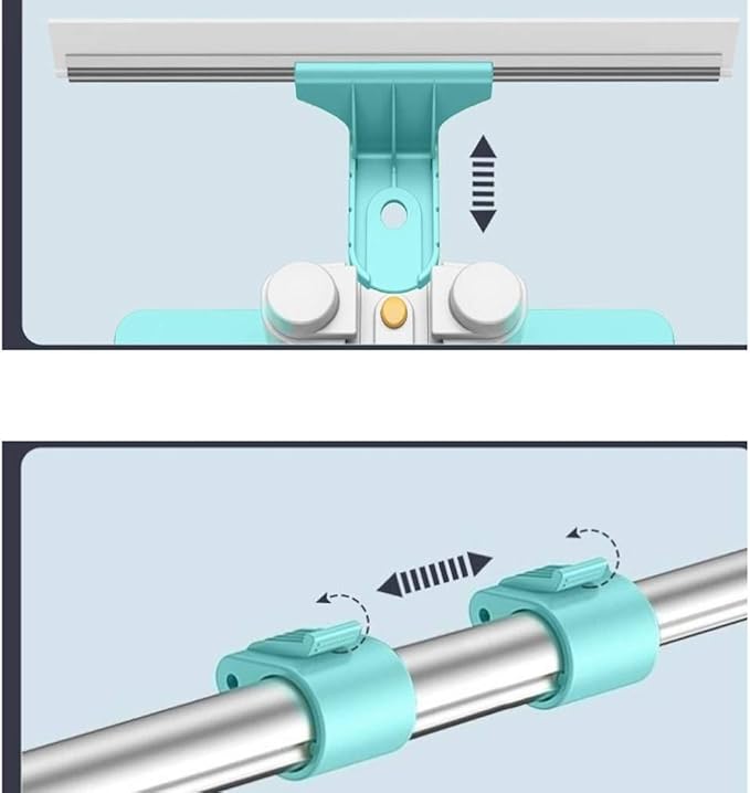 Double-Sided Window Cleaner-Detachable Telescopic U Shaped Professional Cleaning Tool Flexible Outside Glass Cleaner Kit