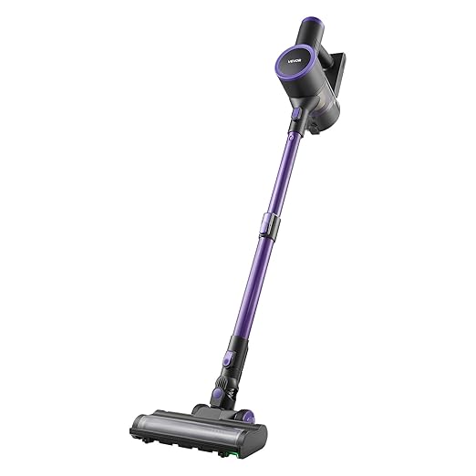 VEVOR Cordless Vacuum Cleaner 25KPA Max Powerful Suction Rechargeable Anti-Tangle Stick Vacuum with Dust Cup Lightweight Handheld Vac with 35mins Runtime for Home Carpet Pet Hair Hard Floor