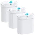 3 Pack 5 Gallon Bathroom Trash Can with Lid Automatic Motion Sensor White Trash Can Touchless Slim Waterproof Garbage Bin for Kitchen Bedroom Office and Bathroom