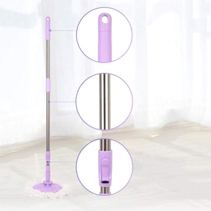 Mop Spin Mop Bucket Floor Cleaning System with Extended Adjustable Handle and 2 Microfiber Pads