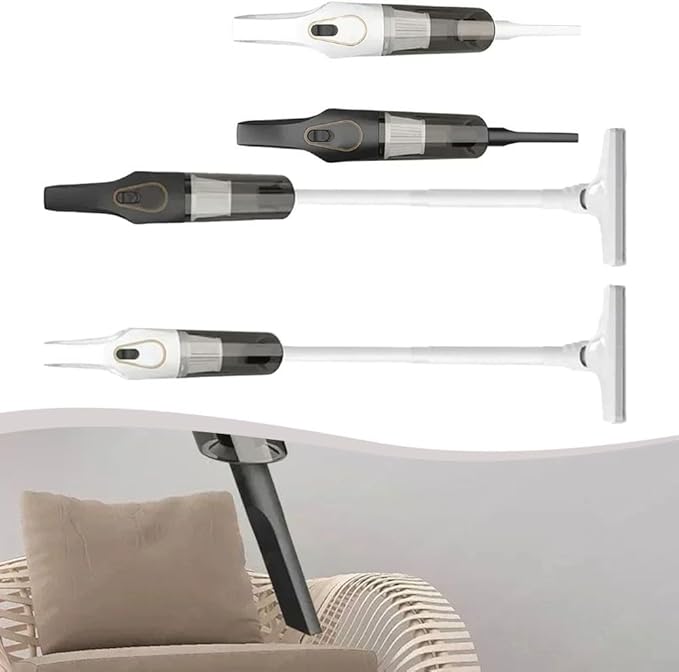 Cordless Vacuum Cleaner with Powerful Suction Motor Lightweight Design USB Charging for Multi for Surface Floor Carpet Dust Deep Clean(A-White)