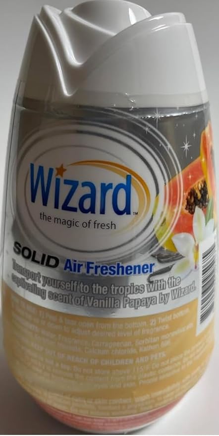 Wizard The Magic of Fresh gel Air Freshener solid air freshener 7.8 oz vanilla papaya (Pack of 12)