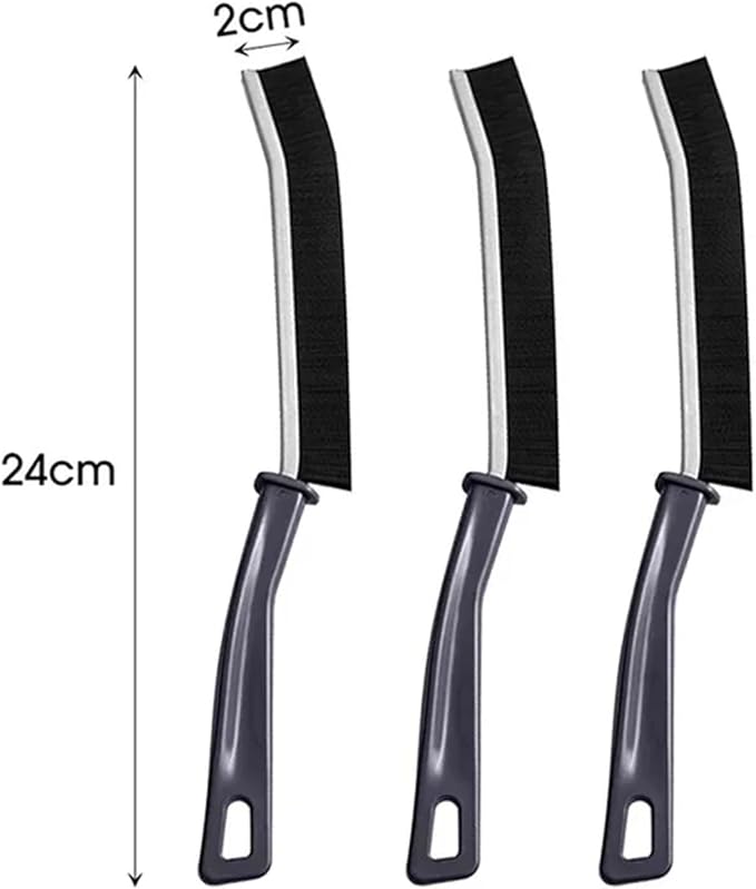 Kitchen Toilet Tile Joints Dead Angle Hard Bristle Cleaner Brushes for Shower Floor Line Durable Grout Gap Cleaning Brush(Black- 3PC)