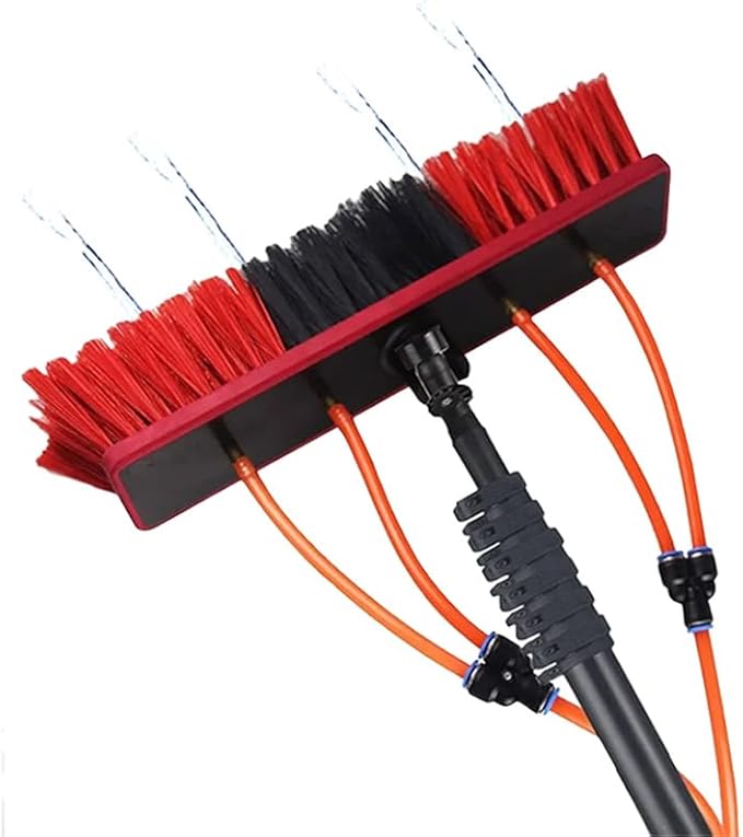 Glass Cleaning Brush Home Water Fed Telescopic Pole Kit Solar Panel Brush Rotating for Photovoltaic PanelExtendable Telescopic Window Cleaning Kit - Water Fed Poles &amp Brush for Solar Panels