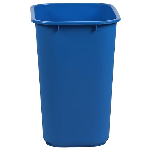 MARKSON 7 Gallon Plastic Rectangular Wastebasket Blue
