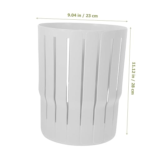 TEHAUX Small Wastebasket Bathroom Trash Can Thickened Nordic Style Open Top Garbage Bin for Home Office Bedroom Compact and Sturdy Paper Basket in White