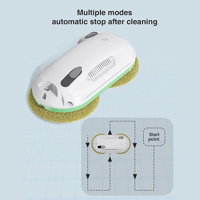 Window Cleaning Robot smart Window Cleaner with Automatic Water Spray 3 Routes UPS Power-Off Protection Wireless Remote Control Command Suitable for Glass Doors Mirrors
