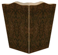 Marye-Kelley Brown Trash Bin Home Decor Antique Home Decor Brown Damask Wastepaper Basket