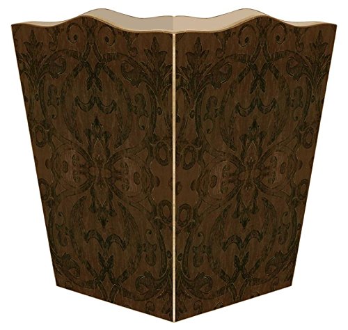 Marye-Kelley Brown Trash Bin Home Decor Antique Home Decor Brown Damask Wastepaper Basket