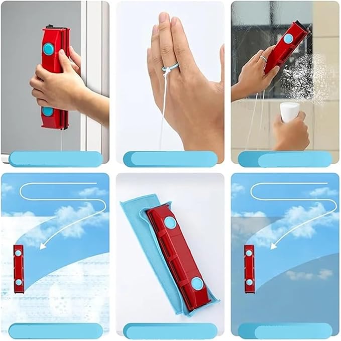 Compatible For Double Sided Glass Brush Magnetic Wipe Household Double-layer Hollow Window Artifact Cleaning Tools 3-30mm(20-30MM)