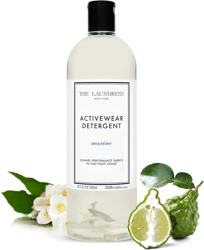 The Laundress Activewear Laundry Detergent 32 Oz Marine Fragrance 4-in-1 Enzyme Blend for Workout Performance Fabrics Fights Sweat Odors &amp Stains USDA Certified Biobased Product (90%)