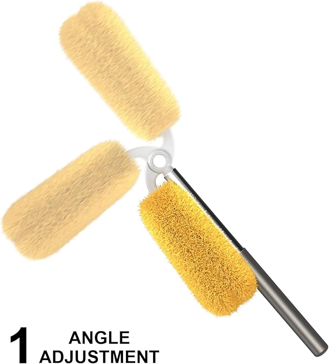 Long Handle Dusters for Cleaning with 2 Replacement Heads Washable Cleaning Duster Kit with Laundry Mesh Bag Cobweb Duster Extendable Dusting Tool for Home and Office
