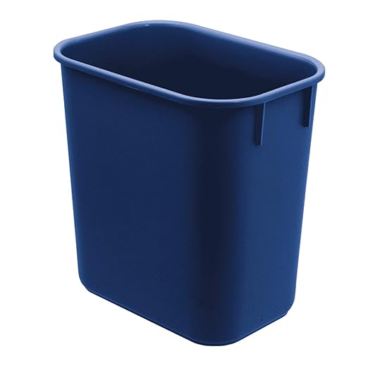 Acrimet Wastebasket Deskside Bin 3.25 Gallon/13 Quart/ 12 Liter (Plastic) (Blue Color) (Set of 4)