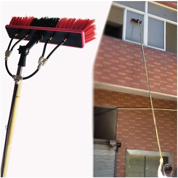 Window Cleaning Kit Outside Window Cleaner Retractable Rotatable Brush Head for High Altitude Car Window Glass Truck Window Wall and Photovoltaic Solar Panel Cleaning.