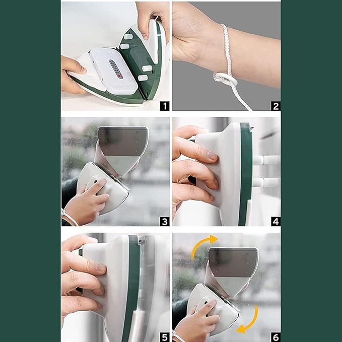 Outside Magnetic Window Cleaner Window Cleaner Wipers 20-45mm Double Side Glass Cleaner Ultra-Strong Both Side Glass Surface Cleaning Brush Wiper Tools with Ergonomic Handle Design