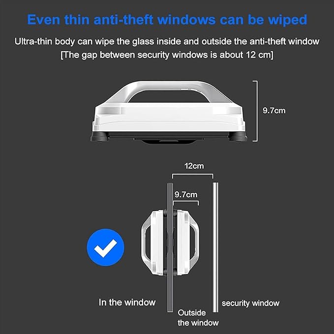 Window Cleaning Robot 3000Pa Great Vacuum Suction Smart Window Cleaning Robot for Glass Mirrors &amp Tile - Commercial/Household Automatic Robot High-Rise Glass Cleaner