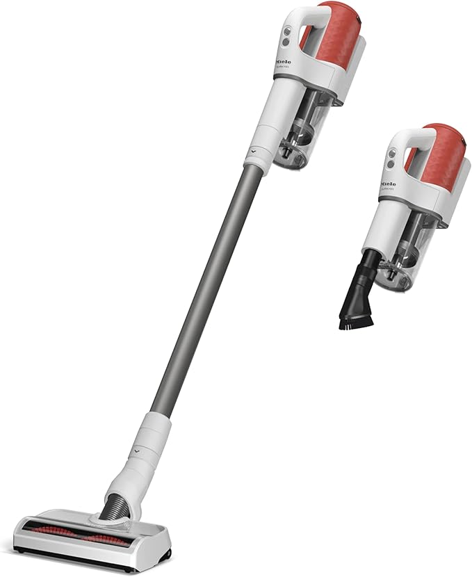 Miele Duoflex HX1 Vacuum Cleaner Cordless and Bagless Multi-Use Flexible Stick Vacuum with Attachable MultiFloor Brush in Brilliant White/Space Grey/Terra Red - 5 Year Warranty