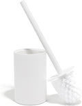 Matte White Toilet Bowl Brush for Bathroom with Holder - Bathroom Cleaner Scrubber with Sleek Design Sturdy and Durable Bristles