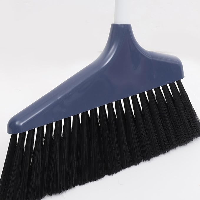 Lurrose Broom and Dustpan Set Broom with Dustpan Combo Set Upgrade Broom Long Handle Broom Broomstick Standing Dust Pan for Home Kitchen Lobby Floor Cleaning