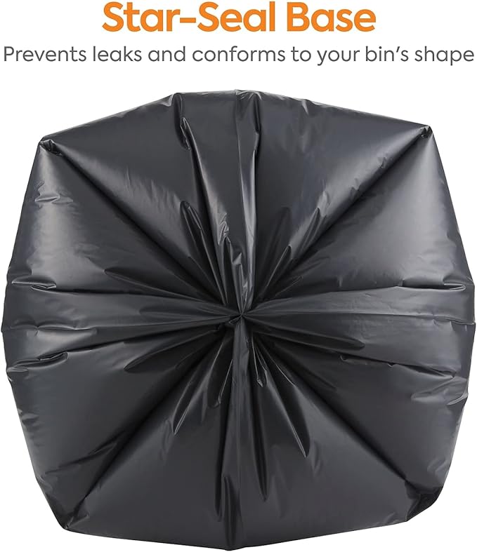Professional 55-60 Gallon Trash Bag 38 x 58 Low Density 1.8 mil Black 100 Bags/Box